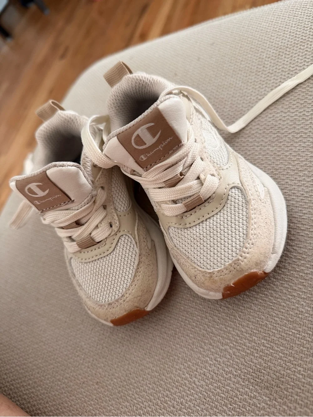 Champion Kids Cream & White Chunky Athletic Sneakers